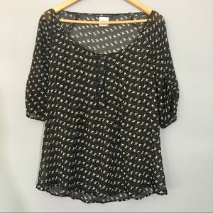 Love Squared | Sheer Blouse Black&White Bows 🎀